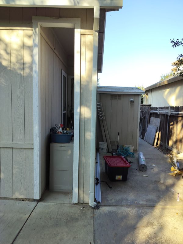 White Downspout Installation