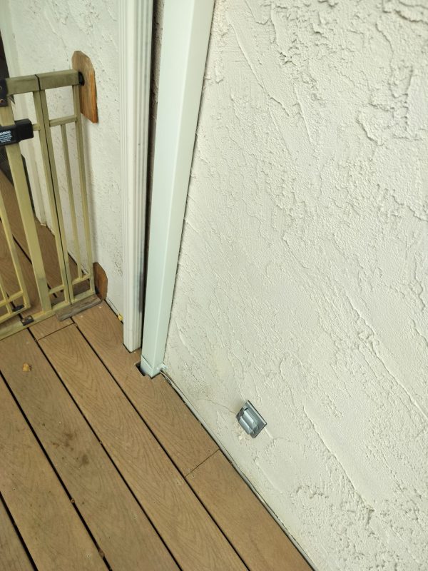 Downspout extending down